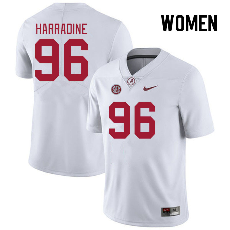 Women #96 Reed Harradine Alabama Crimson Tide College Footabll Jerseys Stitched Sale-White